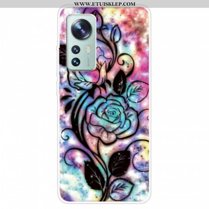 Etui do Xiaomi 12 Pro Graficzny Kwiatowy Silikon